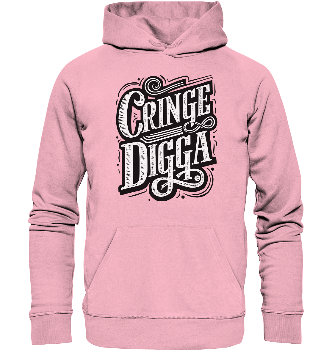 Cringe Digga - Organic Hoodie - Hoodies (Cotton Pink, XS, ) - GruemArt