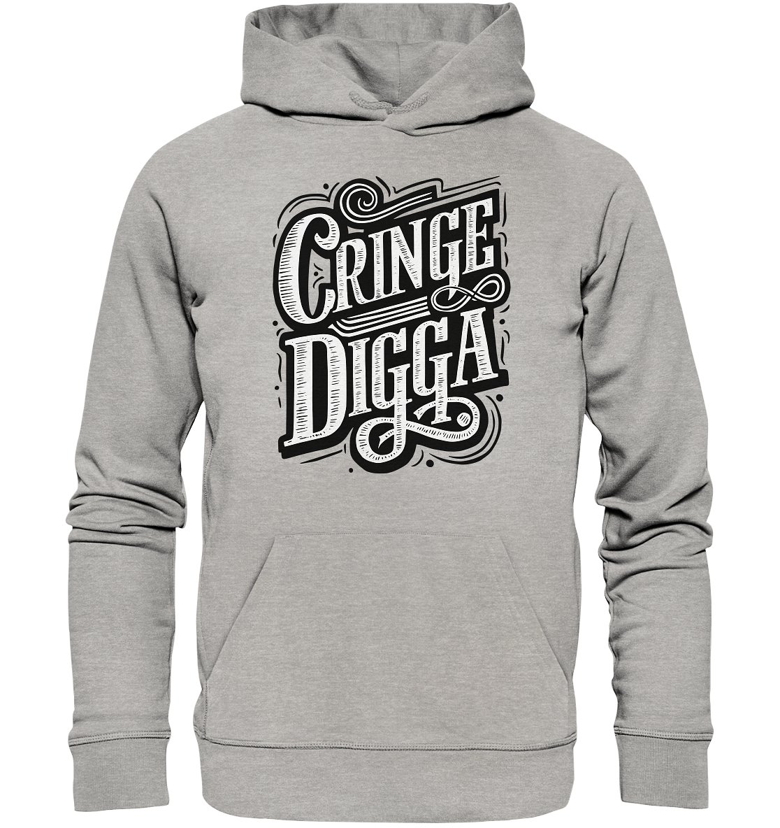 Cringe Digga - Organic Hoodie - Hoodies (Heather Grey, XS, ) - GruemArt