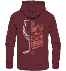 Die Situation ist Besäufnis erregend - Organic Hoodie - Hoodies (Burgundy, XS, ) - GruemArt