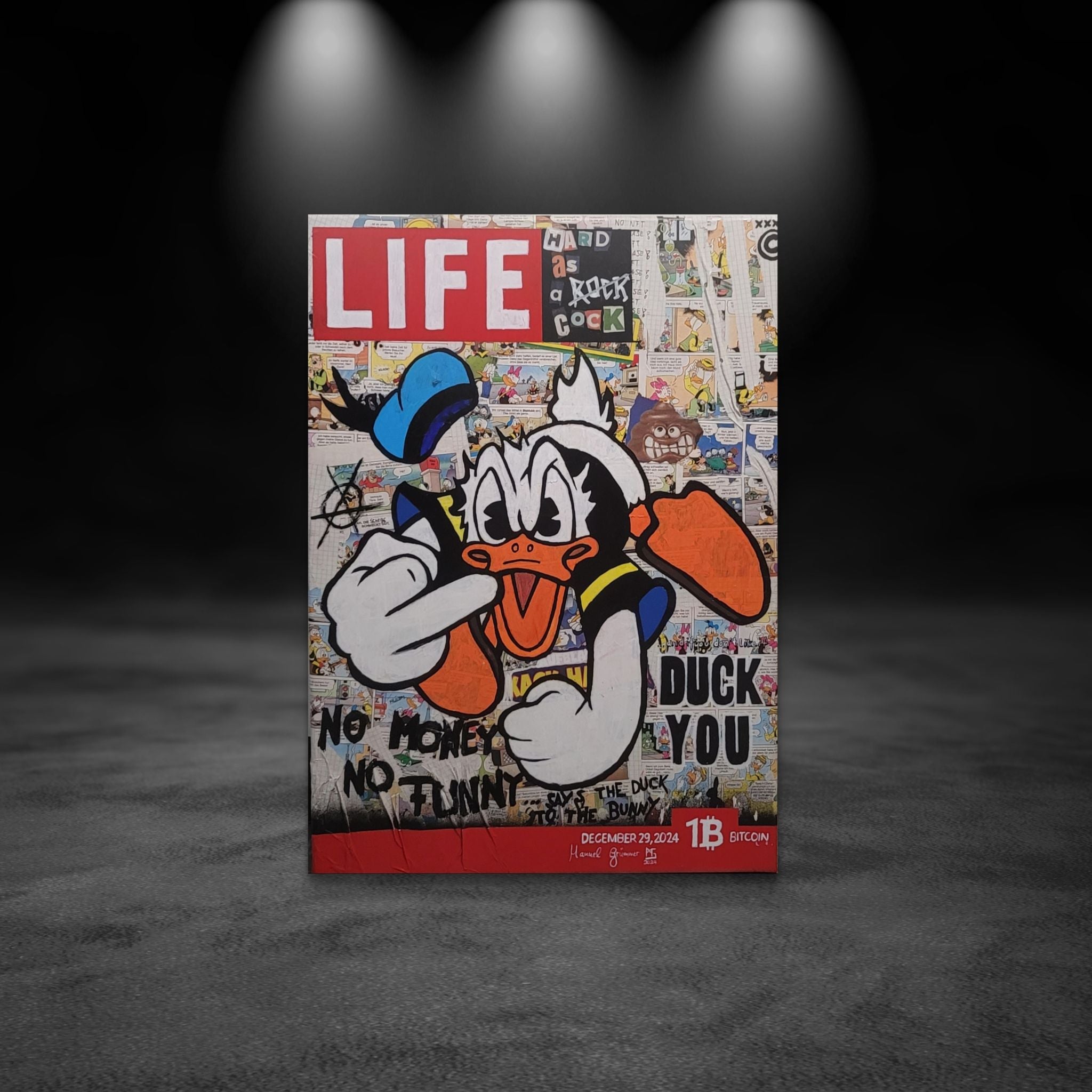 Duck You Hard Life - Mixed Media Collage - Gemälde (50x70cm, , ) - GruemArt