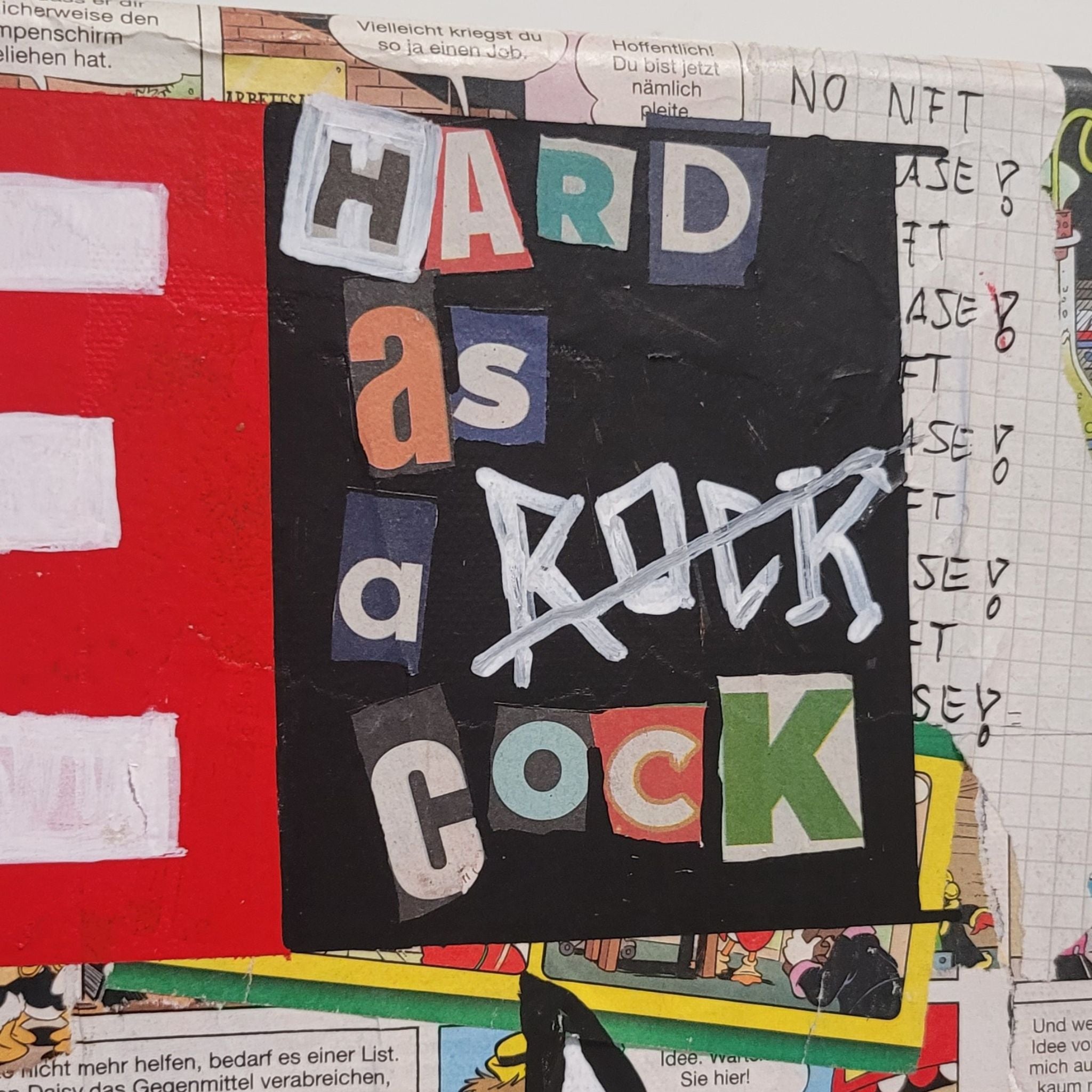 Duck You Hard Life - Mixed Media Collage - Gemälde (50x70cm, , ) - GruemArt