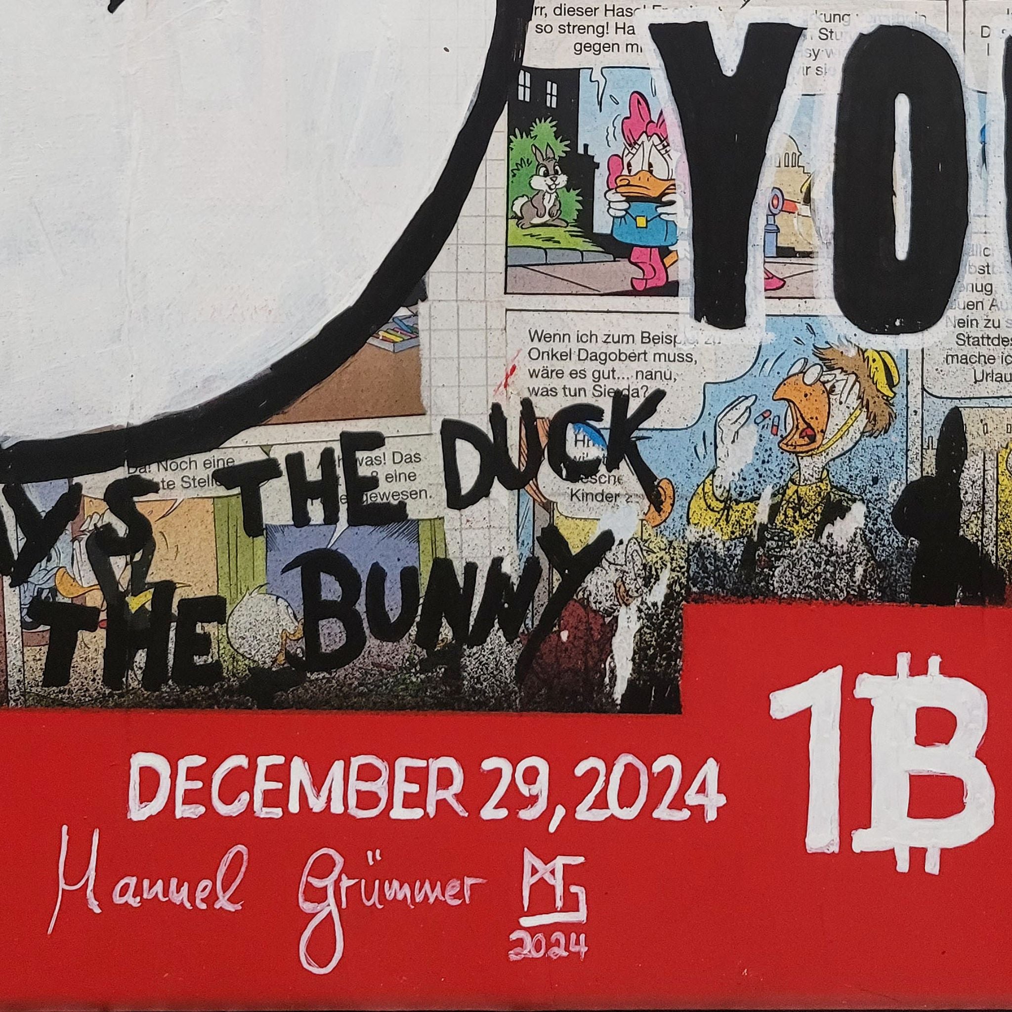 Duck You Hard Life - Mixed Media Collage - Gemälde (50x70cm, , ) - GruemArt