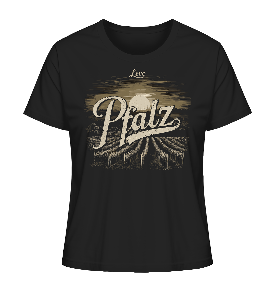 Love Pfalz - Ladies Organic Shirt - Lady-Shirts (Black, XS, ) - GruemArt