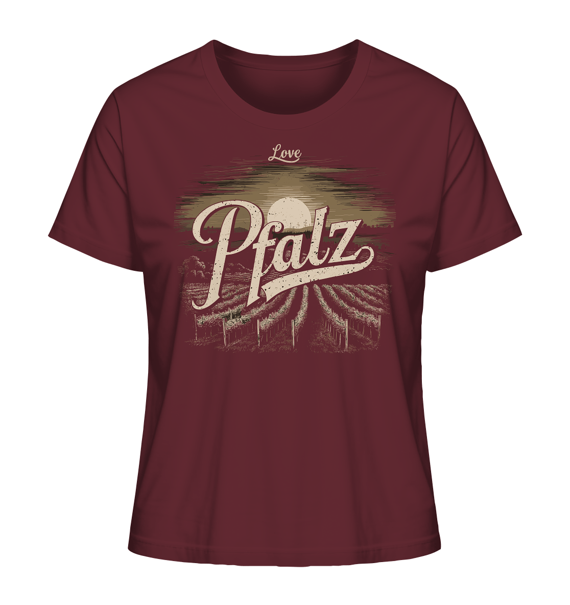 Love Pfalz - Ladies Organic Shirt - Lady-Shirts (Burgundy, XS, ) - GruemArt