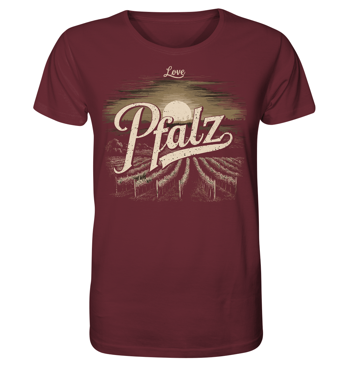 Love Pfalz - Organic Shirt - Unisex - Shirts (Burgundy, XS, ) - GruemArt