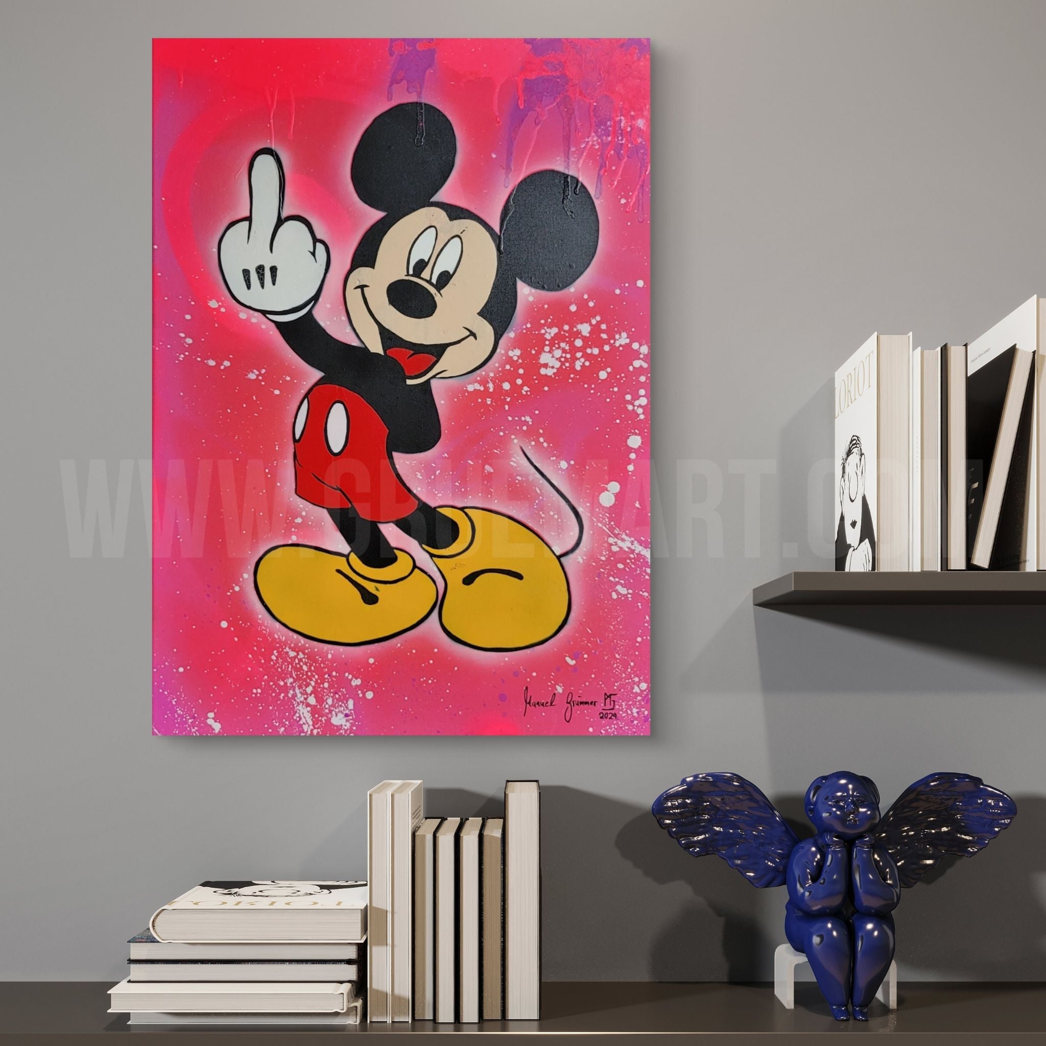 Mickey Mittelfinger - Gemälde (50x70cm, , ) - GruemArt