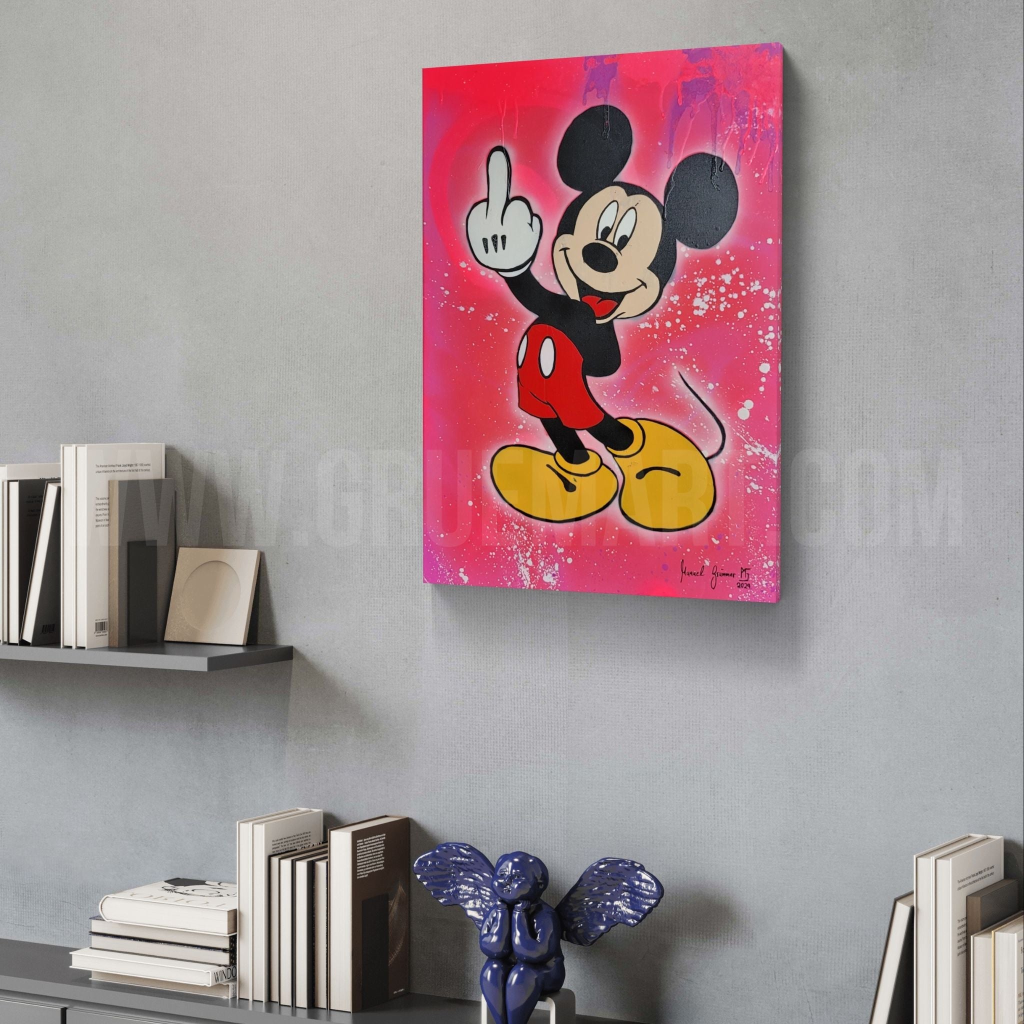 Mickey Mittelfinger - Gemälde (50x70cm, , ) - GruemArt