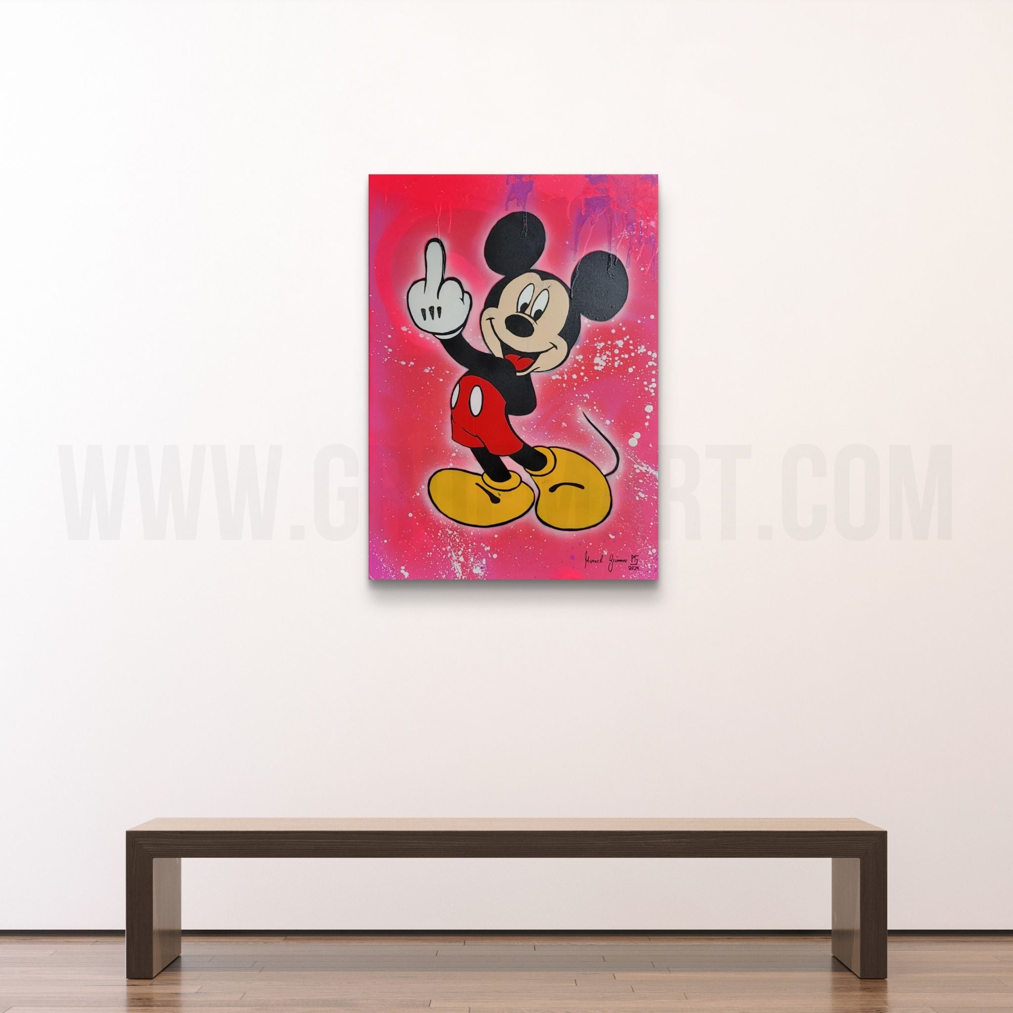 Mickey Mittelfinger - Gemälde (50x70cm, , ) - GruemArt