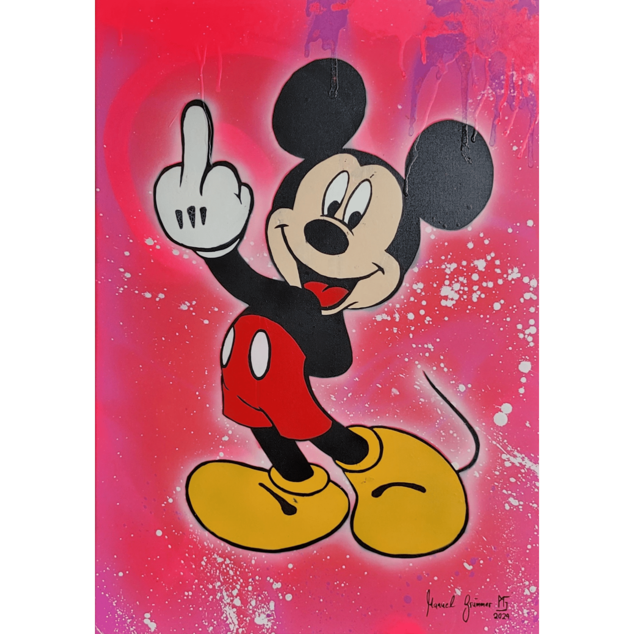 Mickey Mittelfinger - Gemälde (50x70cm, , ) - GruemArt