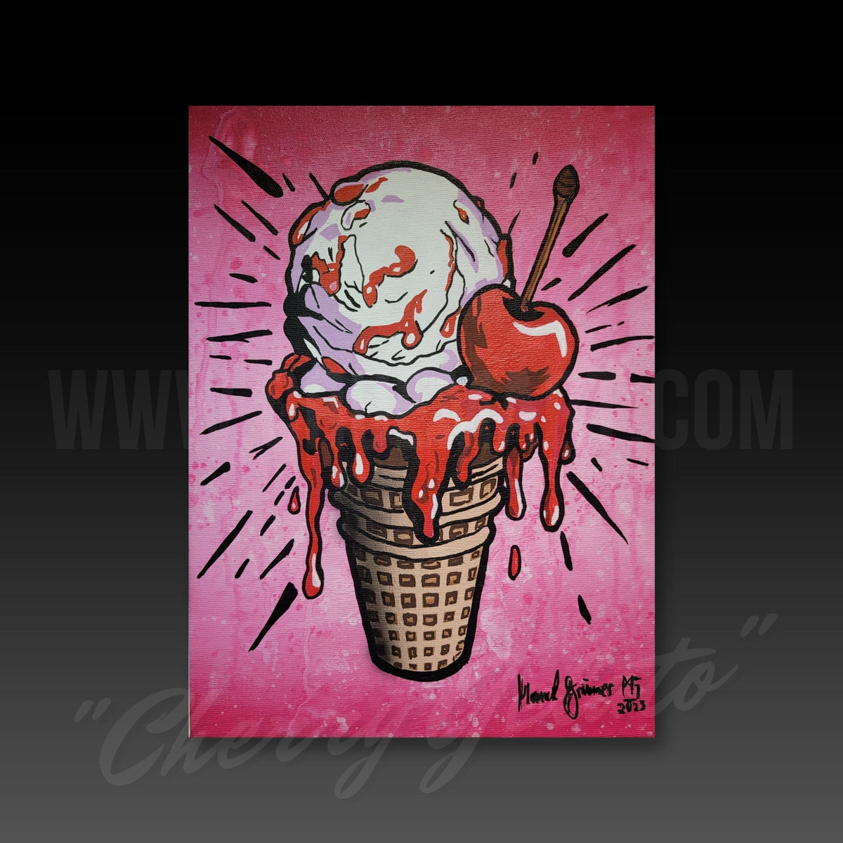 Cherry Gelato - Gemälde (30x40cm/12x16'', , ) - GruemArt