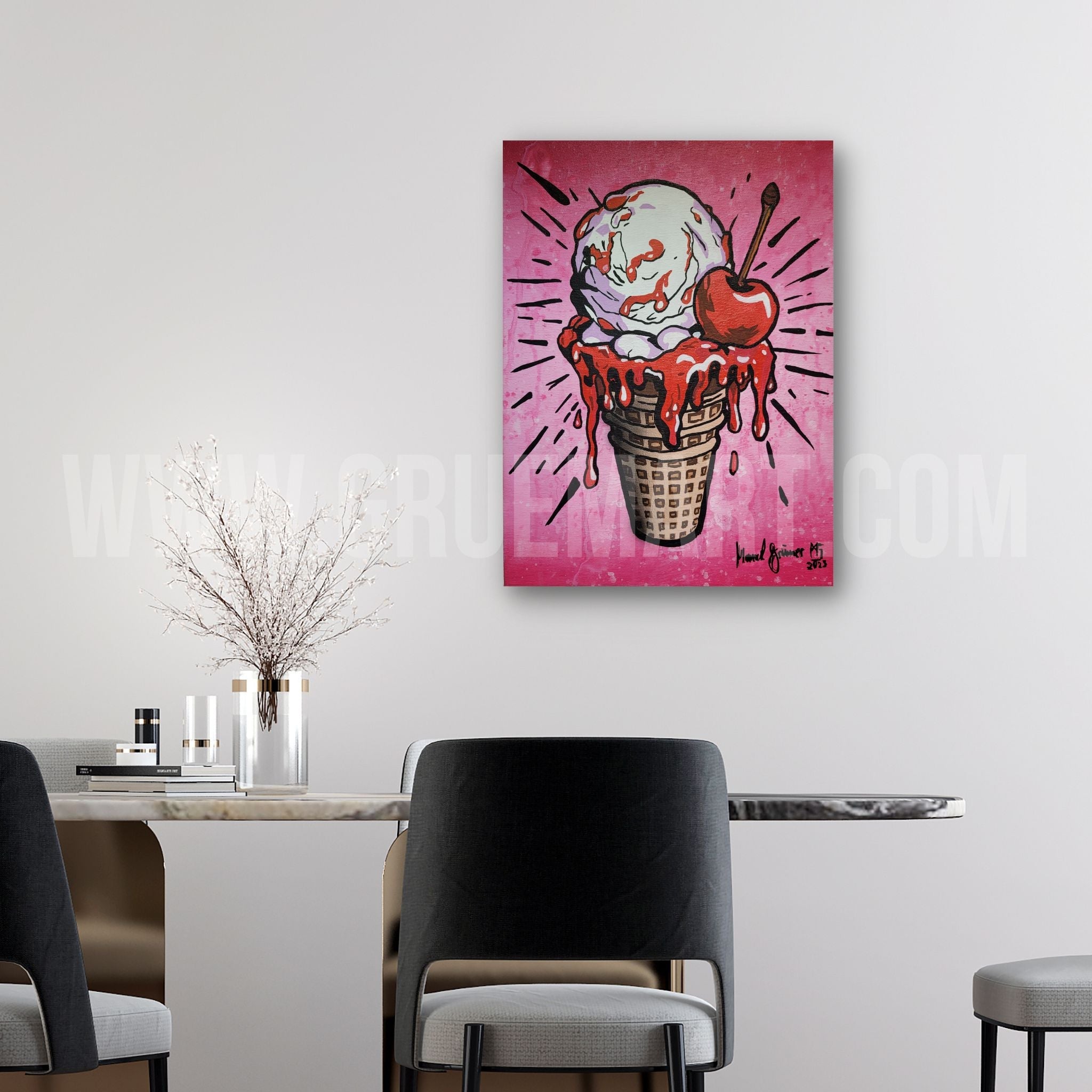 Cherry Gelato - Gemälde (30x40cm/12x16'', , ) - GruemArt