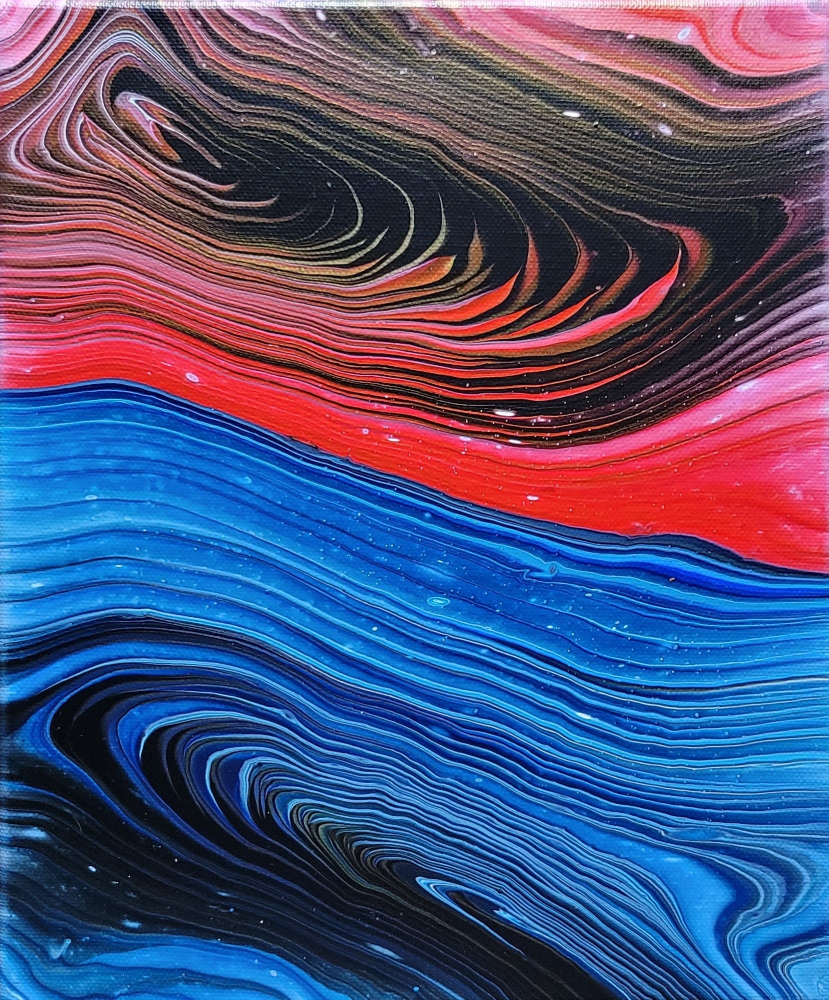 Double Swirl 1 - Gemälde (25x30cm/10x12'', , ) - GruemArt