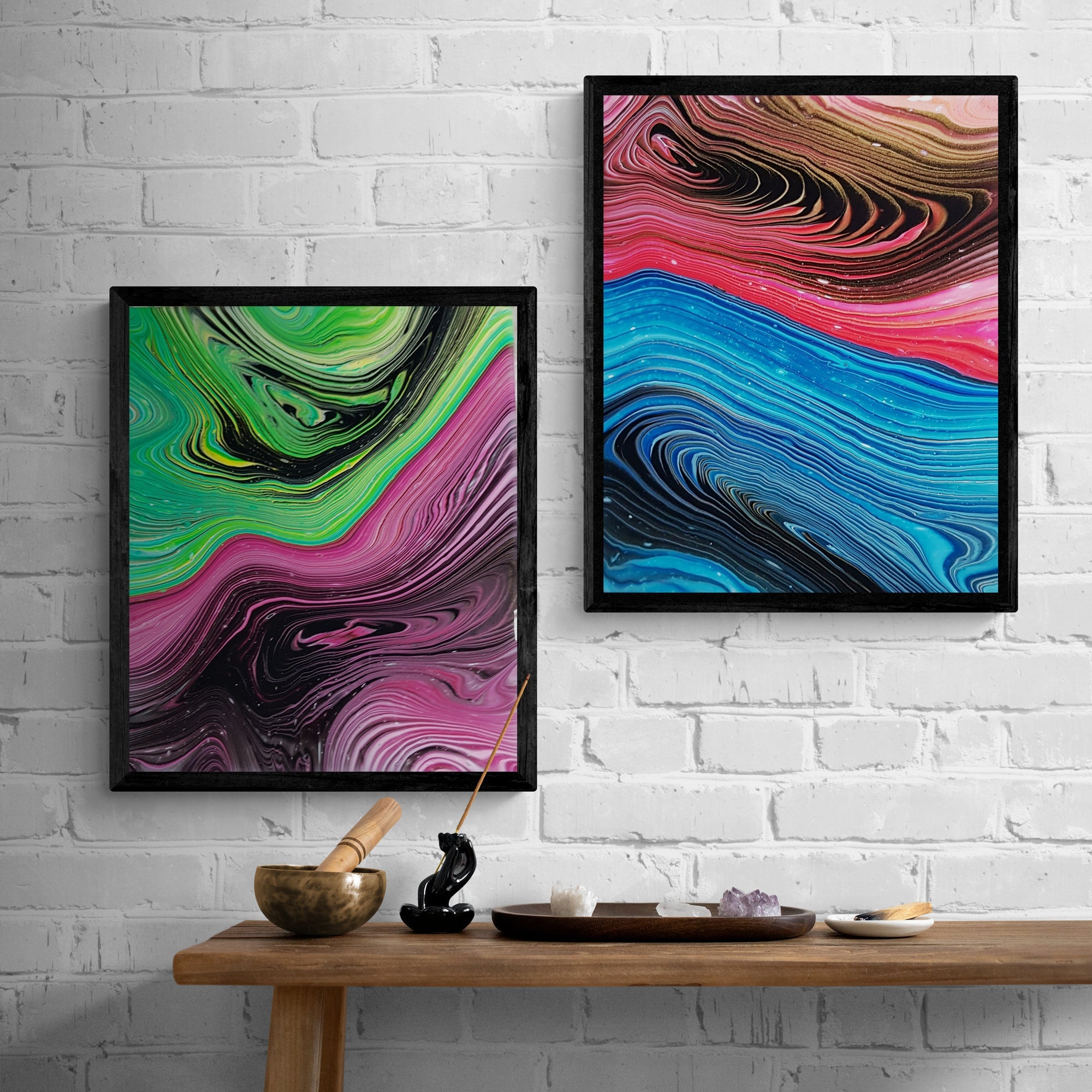 Double Swirl 1 - Gemälde (50x30cm/20x12'', , ) - GruemArt