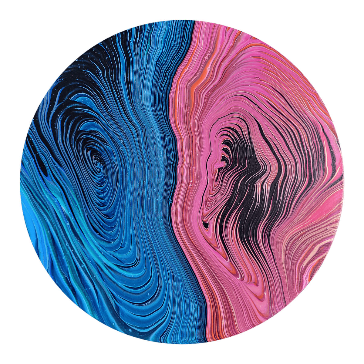 Double Swirl Circle 1 - Gemälde (Ø 30cm/12'', , ) - GruemArt