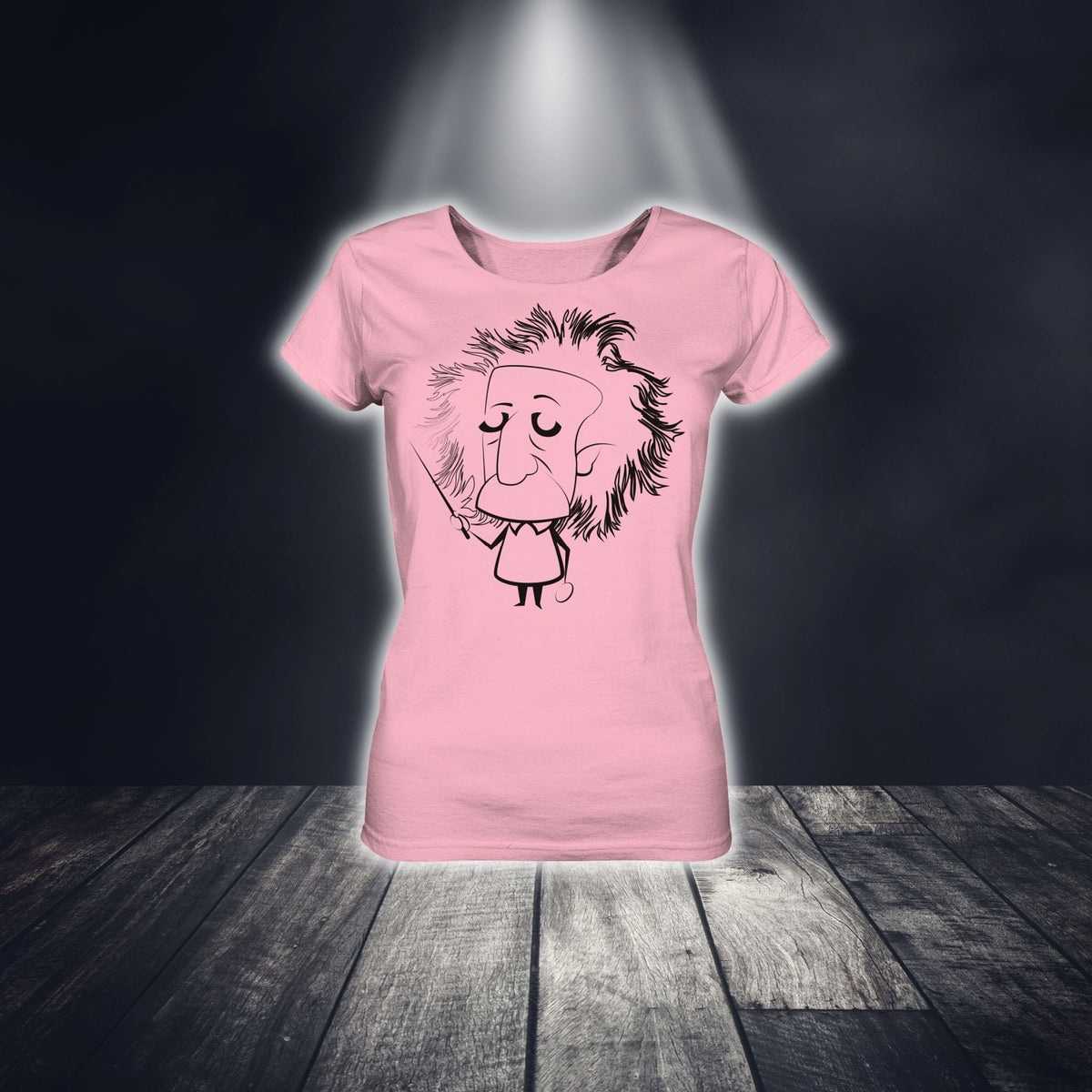 EINSTEIN SKETCH - LADY SHIRT - Lady Shirt (Cotton Pink, S, ) - GruemArt