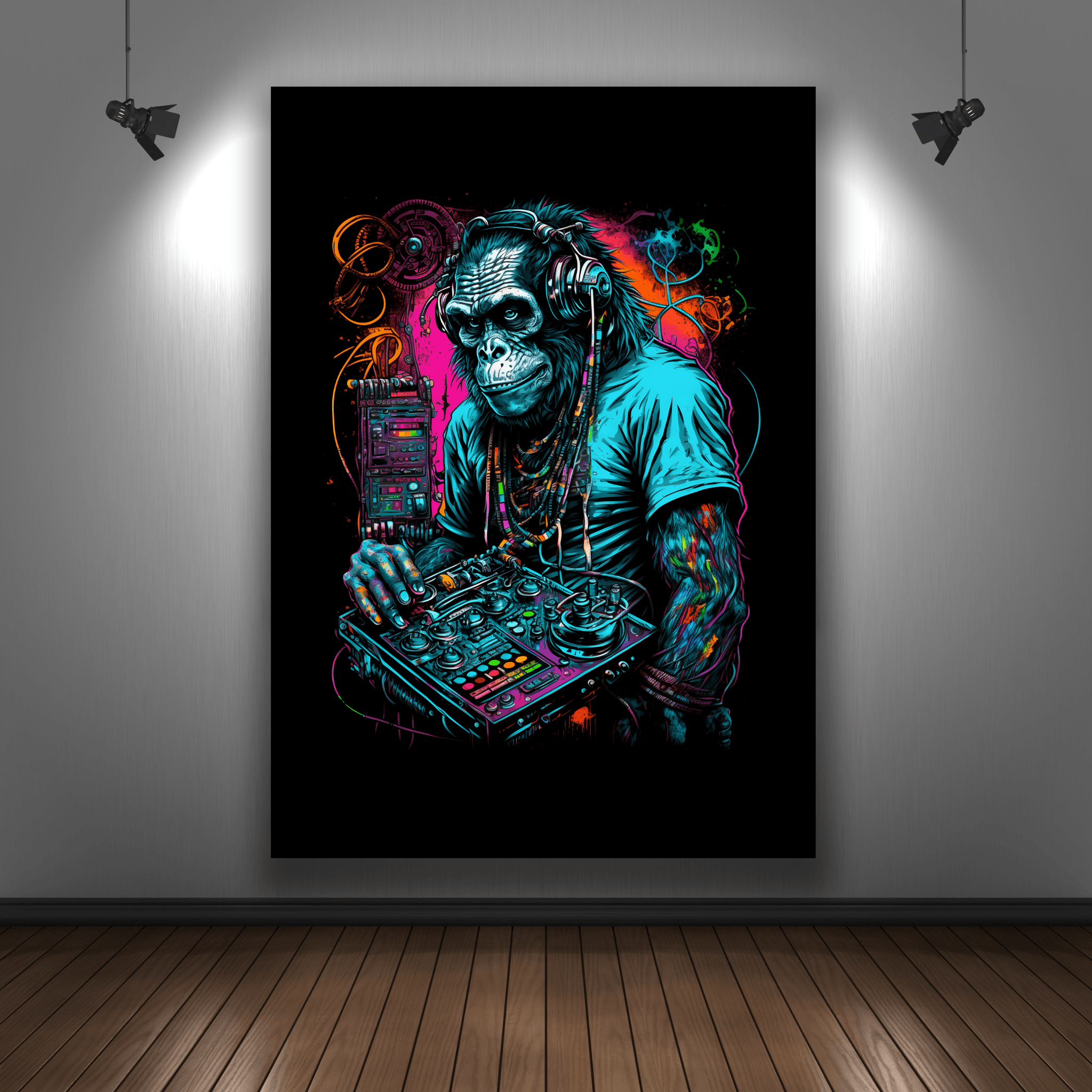 Funky Monkey - Leinwanddruck auf Keilrahmen - Leinwanddruck (20x25cm, 1.9cm, ) - GruemArt