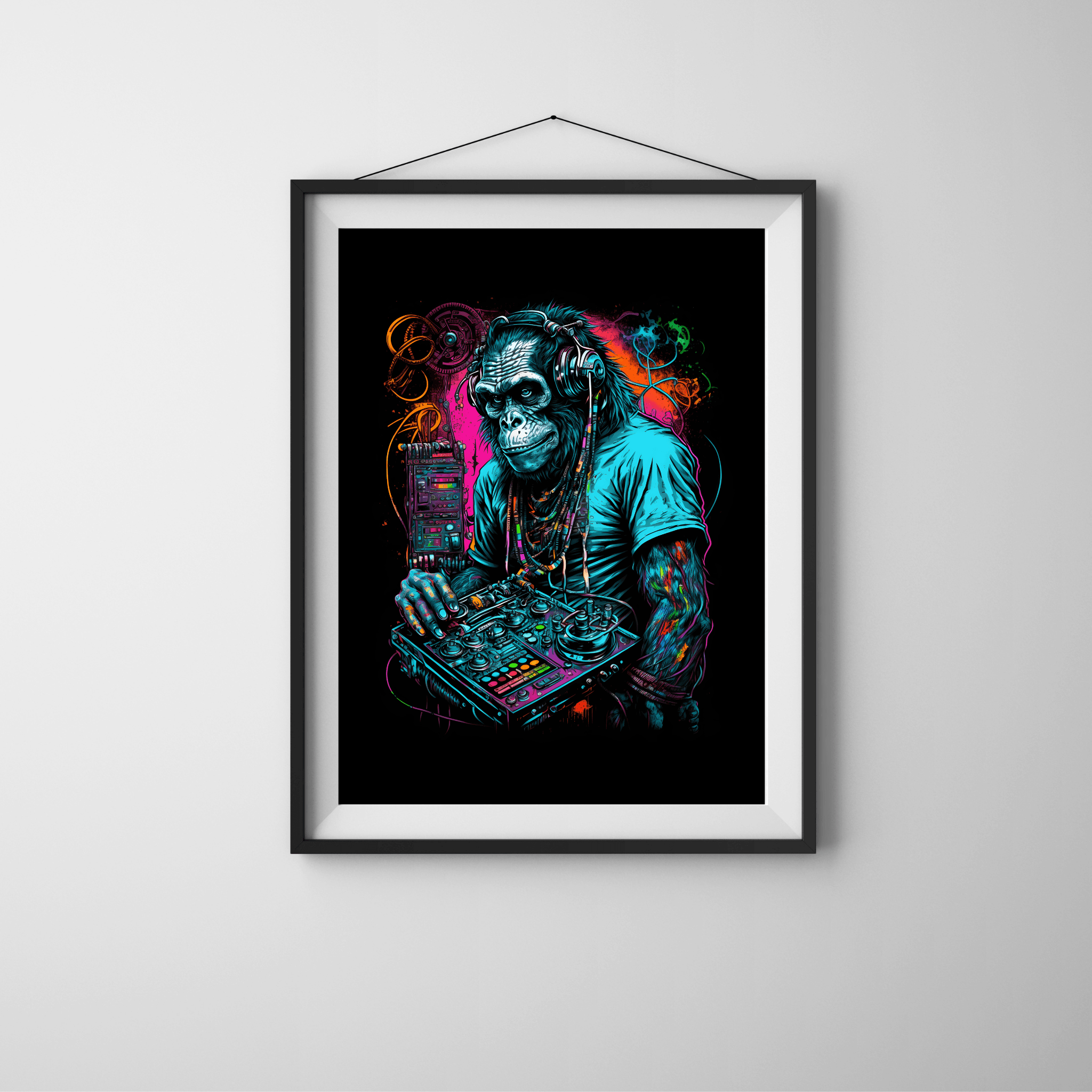 Funky Monkey - Leinwanddruck auf Keilrahmen - Leinwanddruck (60x90cm, 1.9cm, ) - GruemArt