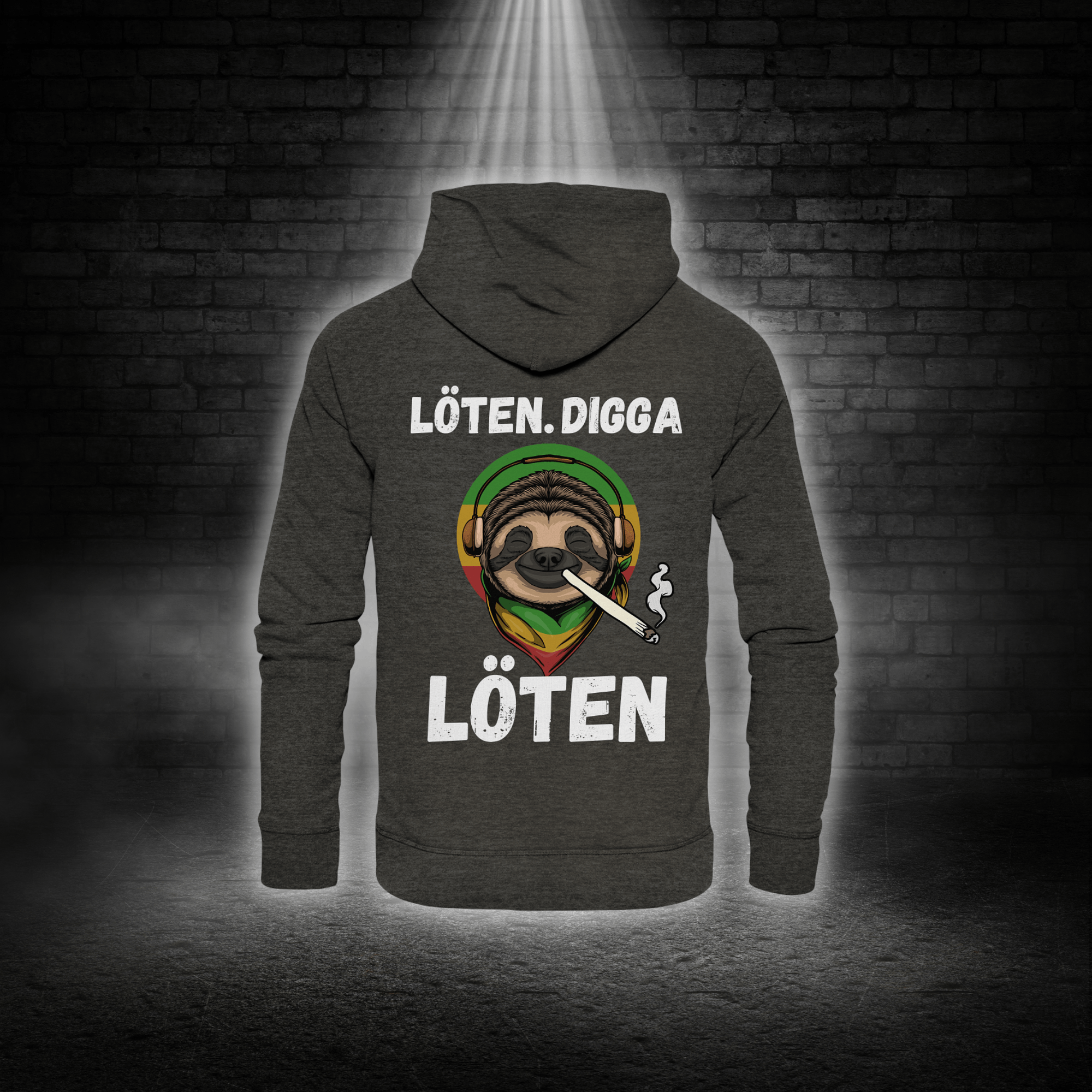 LÖTEN DIGGA - HOODIE UNISEX - Hoodies (Dunkelgrau meliert, XS, ) - GruemArt