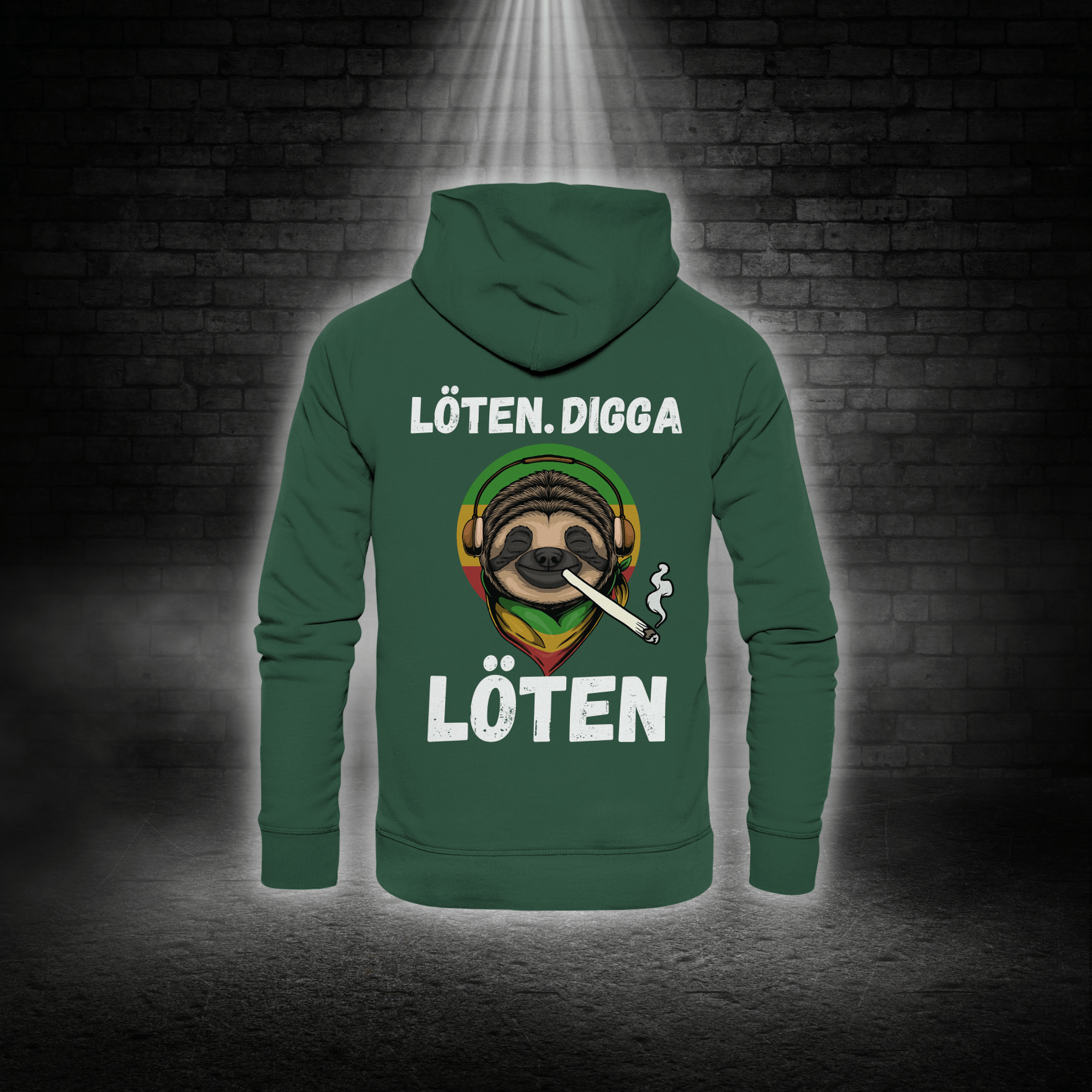 LÖTEN DIGGA - HOODIE UNISEX - Hoodies (Bottle Green, XS, ) - GruemArt