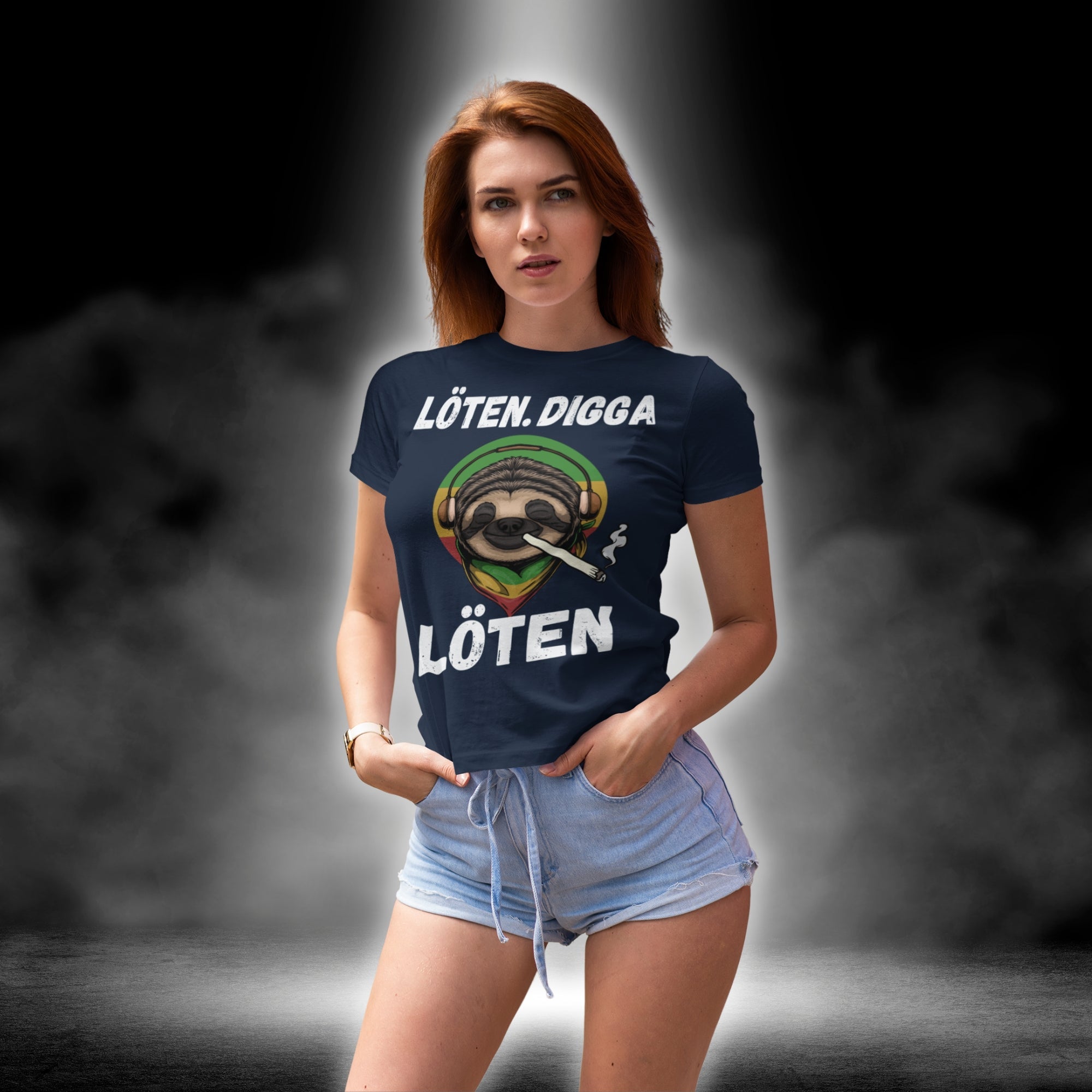 LÖTEN DIGGA - LADIES SHIRT - Lady-Shirts (French Navy, S, ) - GruemArt