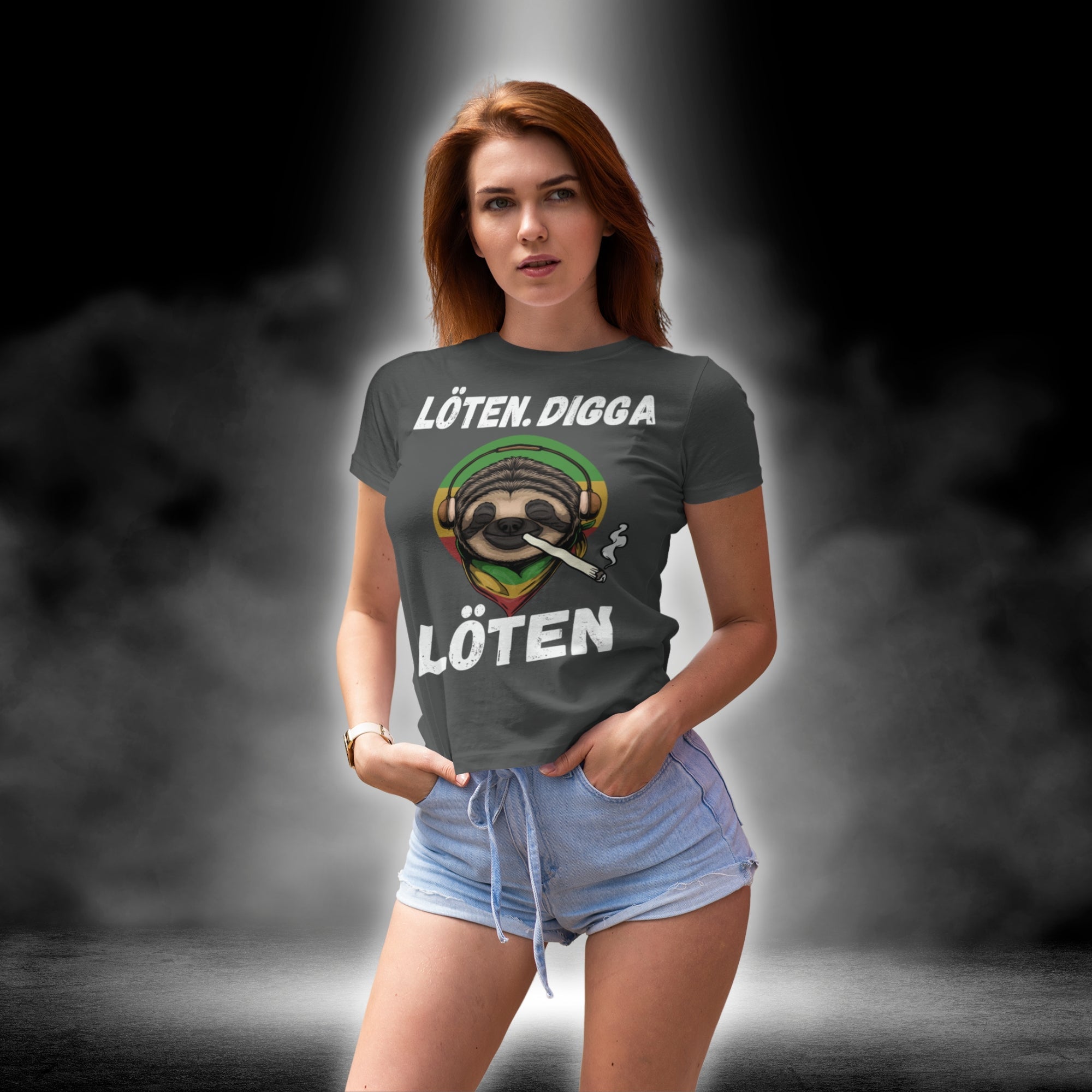 LÖTEN DIGGA - LADIES SHIRT - Lady-Shirts (Anthrazit, S, ) - GruemArt