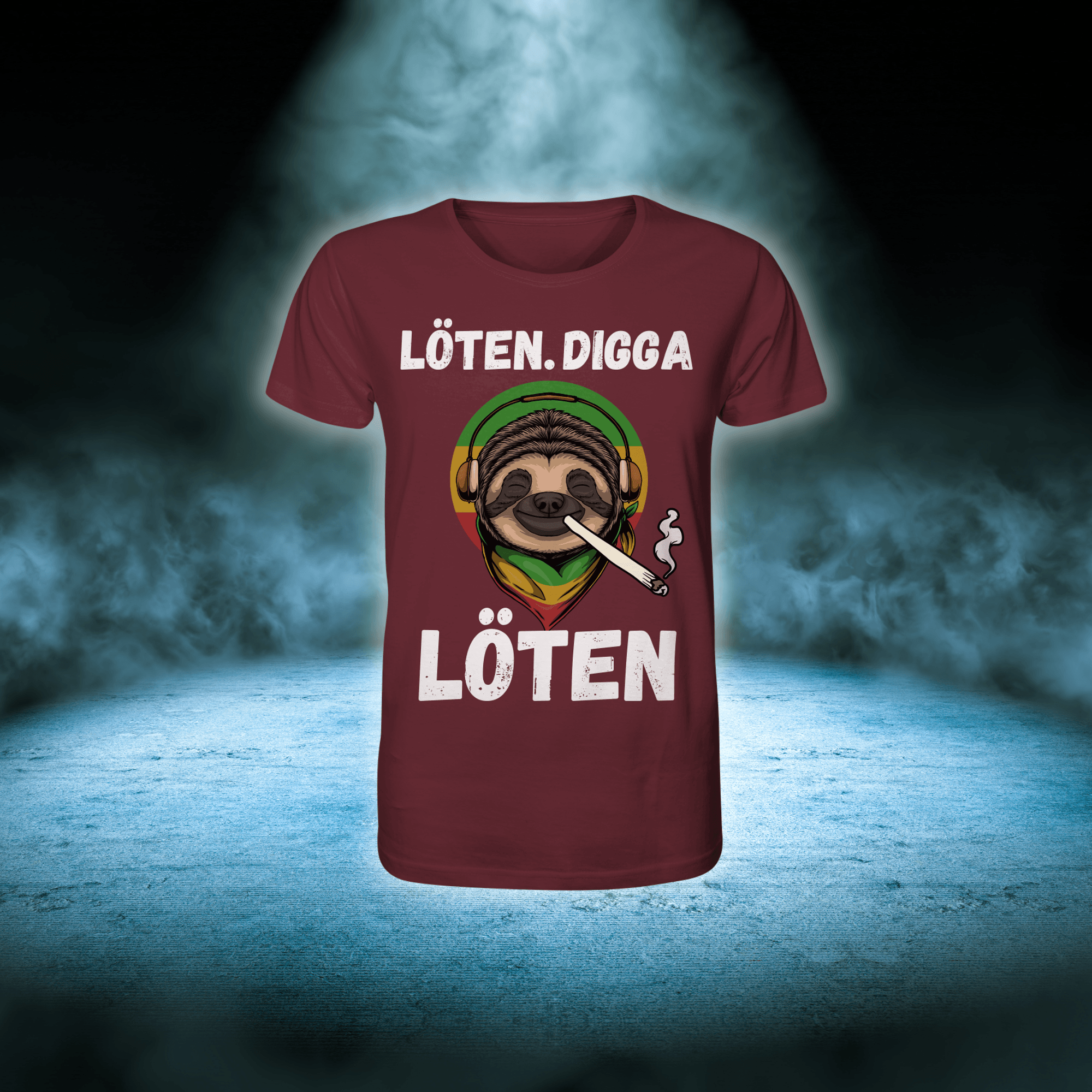 LÖTEN DIGGA - SHIRT UNISEX - Unisex-Shirts (Burgund, S, ) - GruemArt