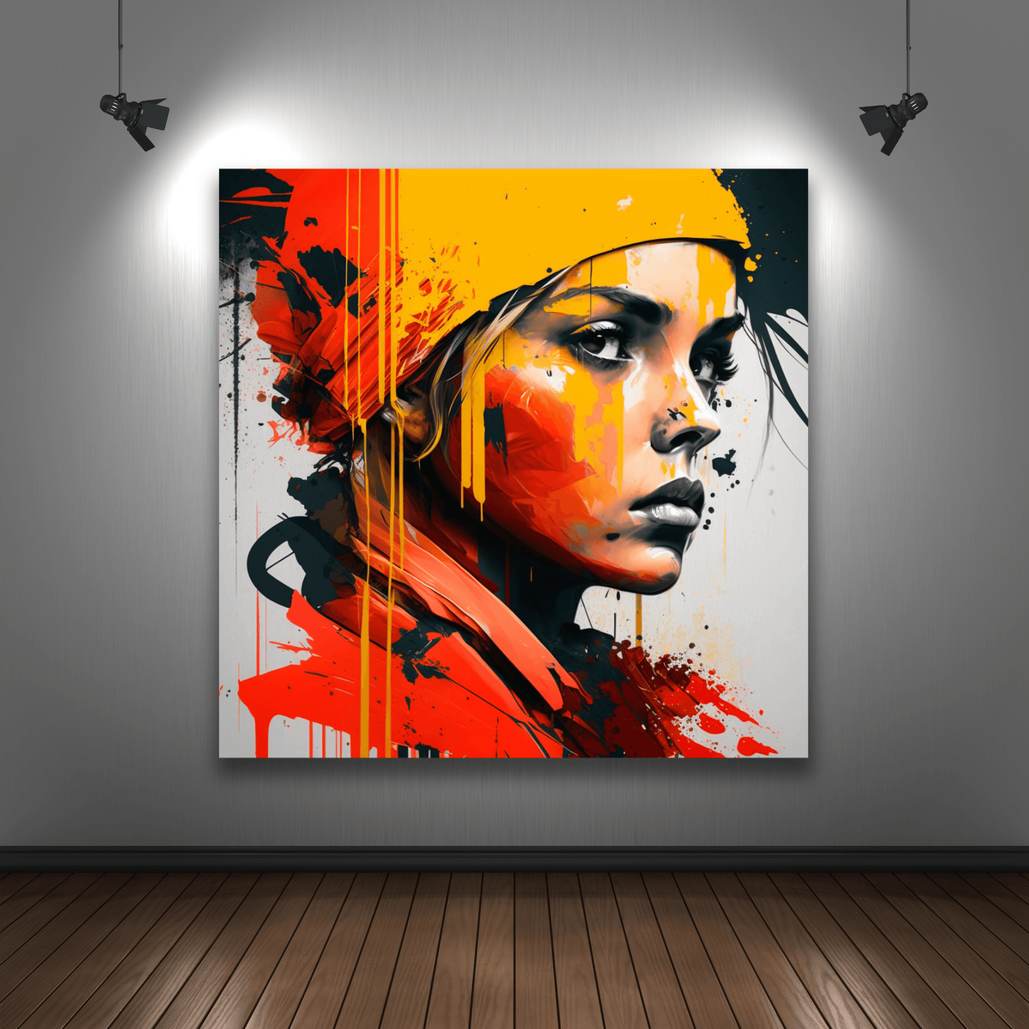 Never Surrending Girl - Leinwanddruck auf Keilrahmen - Leinwanddruck (24″ x 24″ (Square), 0.75'', ) - GruemArt