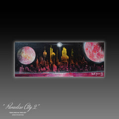 Paradise City 2 - Gemälde (100x40cm/40x16'', , ) - GruemArt