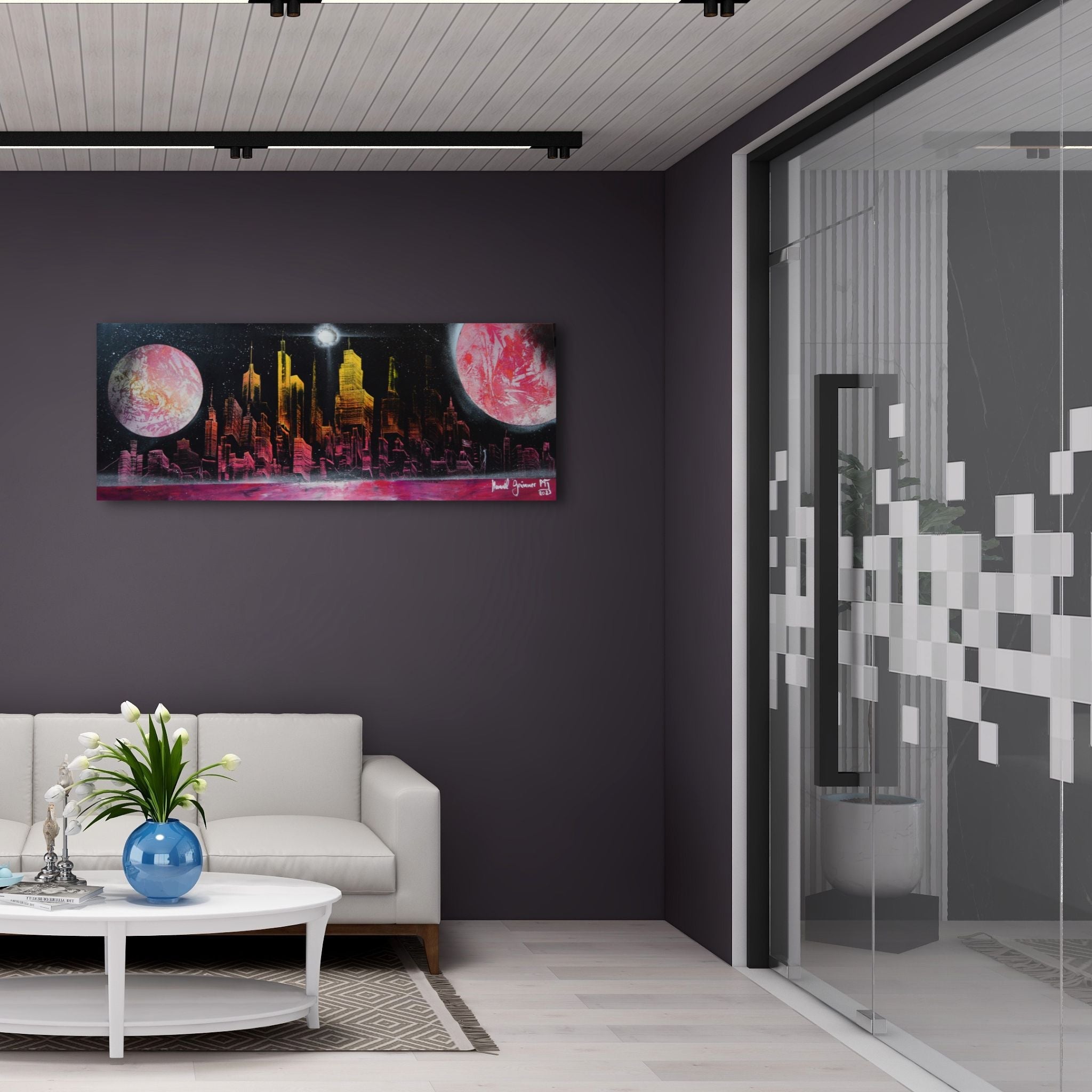 Paradise City 2 - Gemälde (100x40cm/40x16'', , ) - GruemArt