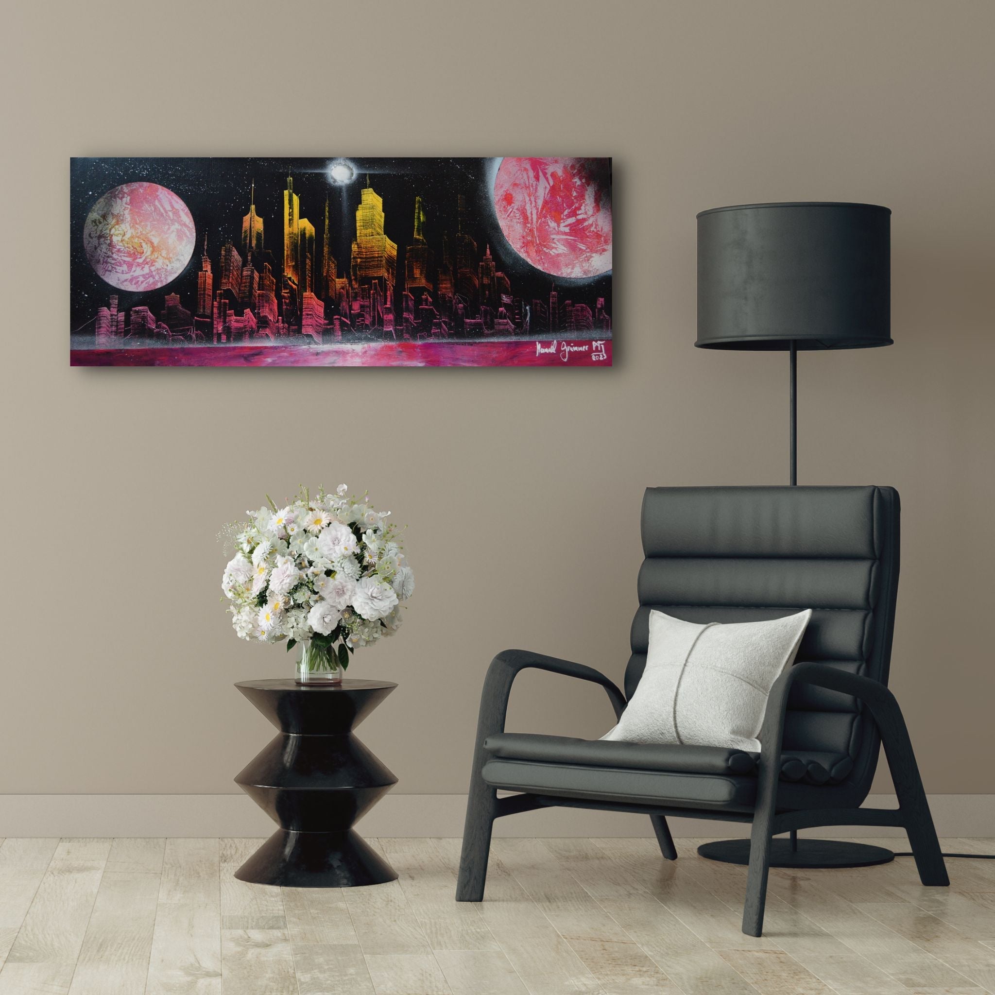 Paradise City 2 - Gemälde (100x40cm/40x16'', , ) - GruemArt