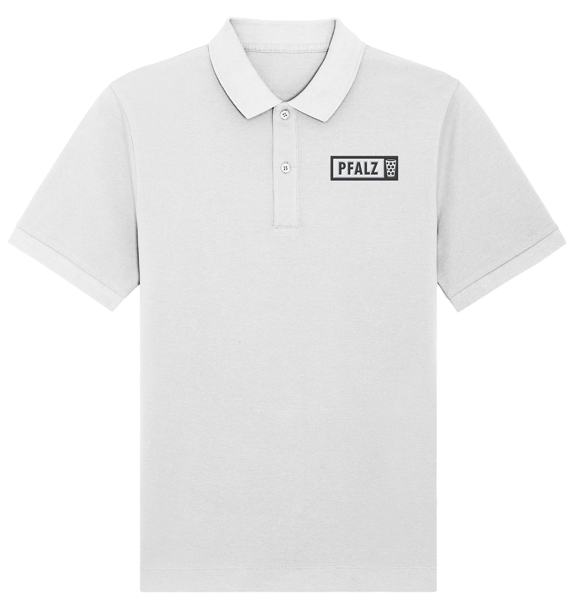 PFALZ - Organic Poloshirt (Stick) - Unisex-Shirts (White, XS, ) - GruemArt